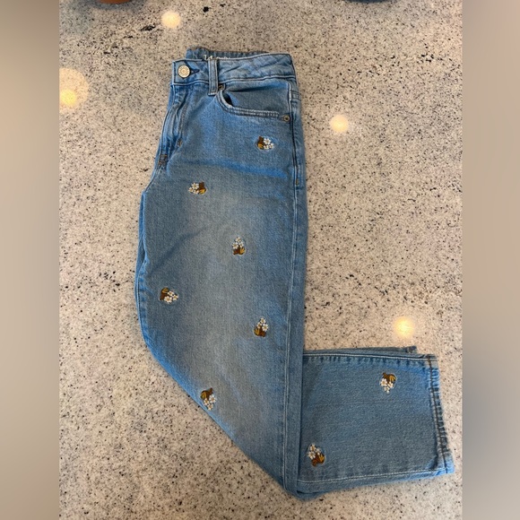 GAP Other - Girls Gap Embroidered Floral Jeans Girlfriend Size 14